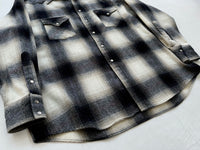 90s Pendleton Shadow Plaid Western Shirt XL Black&Ivory