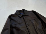 90s GAP Leather Car Coat L Deep Brown