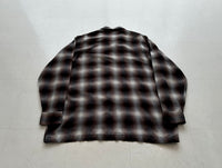 60s Lanerossi Shadow Plaid Wool Board Shirt XL Brown&Black