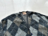 60s Brentwood Argyle Cardigan XL Gray