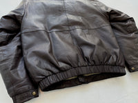 80s Eddie Bauer Leather Puffer Jacket M