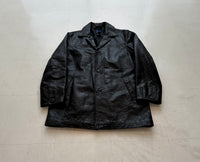 90s GAP Leather Car Coat M Black