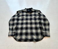 90s Polo Ralph Lauren Shadow Plaid Western Shirt XL Black & White