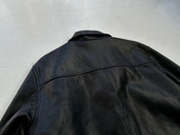 90s Vintage GAP Leather CarCoat M Black