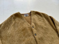 60s KEEN MAN Mohair Cardigan L Ivory