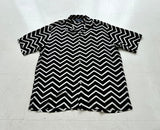 90s Polo Ralph Lauren CALDWELL ZigZag Loop Shirt L Black&White