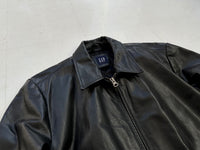 90s GAP Sports Leather Jacket L Black