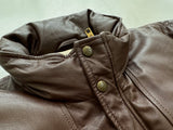 80s Eddie Bauer Leather Puffer Jacket M DeepBrown