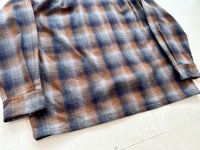 90s Pendleton Shadow Plaid Board Shirt XL Gray&Orange