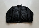 90s Eddie Bauer Leather Puffer Jacket XL Black