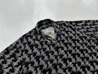 90s Polo Ralph Lauren Zebra Silk Loop Shirt M Black