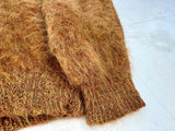 60s Vancort Mohair V Neck Sweater M GoldenBrown