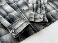 60s Cascade Shadow Plaid Wool Board Shirt XL Black&White