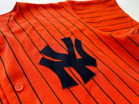 90s Majestic NY Yankees Jersey XL Orange Striped