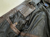 90s GAP Leather Car Coat L Deep Brown