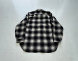 90s Pendleton shadow Plaid Wool Shirt M Black &White