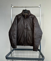 80s Eddie Bauer Leather Puffer Jacket M – NO BURCANCY