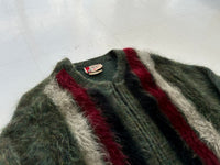 60s Revere Fuzzy Mohair Zip Cardigan M