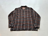 60s Shadow Plaid Wool Board Shirt Gray&Orange