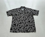 90s Polo Ralph Lauren Long Leaf Rayon Loop Shirt M Black&White