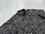 90s Polo Ralph Lauren CLAYTON Black Flower Shirt XL Black