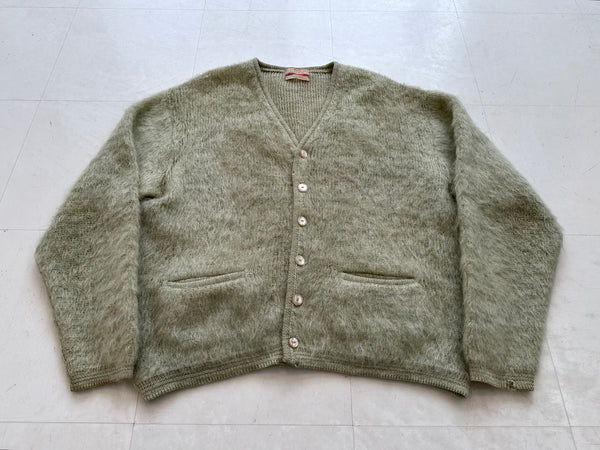 60s JANTZEN Mohair Cardigan L SilverSage