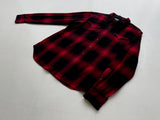 90s RalphLauren ShadowPlaid WesternShirt M Black&Red