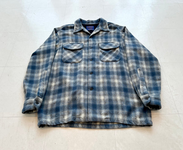 90s Pendleton ShadowPlaid Board Shirt M Turquoise