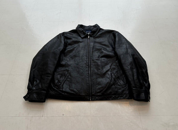 90s GAP Leather Zip Jacket L Black