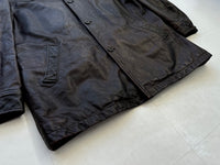 90s GAP Leather Car Coat L Deep Brown