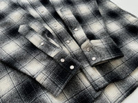 70s Pendleton Shadow Plaid Western Shirt L Black&White