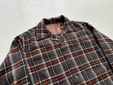 60s Shadow Plaid Wool Board Shirt Gray&Orange