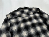 70s Pendleton Shadow Plaid Western Shirt L Black&White