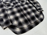 90s Pendleton shadow Plaid Wool Shirt M Black &White