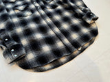 70s Pendleton ShadowPlaid Western Shirt XL Black&White