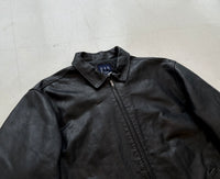 90s GAP Leather Zip Jacket L Black