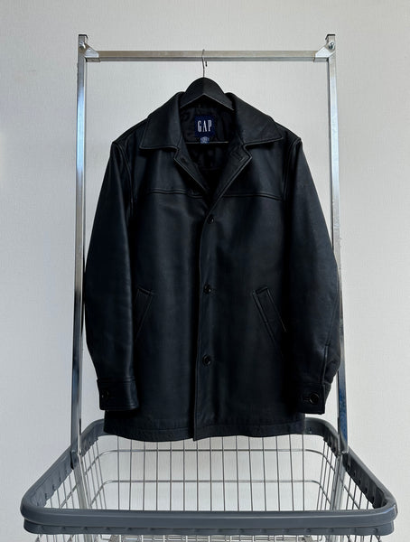 90s GAP Leather Car Coat XS