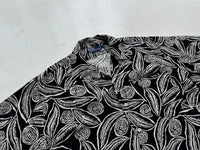 90s Polo Ralph Lauren Long Leaf Rayon Loop Shirt M Black&White