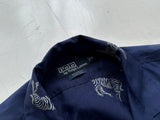 90s Polo Ralph Lauren BROMLEY Zebra Silk Loop Shirt M