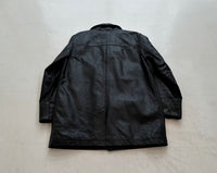 90s GAP Leather Car Coat M Black