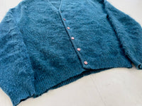 60s Brent Mohair Cardigan L DeepBlue