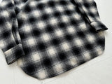 70s Pendleton Shadow Plaid Western Shirt L Black&White