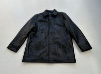 90s Vintage GAP Leather CarCoat M Black