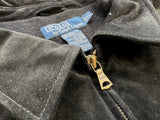 90s Polo Ralph Lauren Suede Leather Jacket XL Black