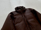 80s Eddie Bauer Leather Puffer Jacket M DeepBrown