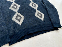 60s THANE Diamonds Mohair Sweater XL Navy