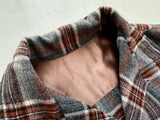 60s Shadow Plaid Wool Board Shirt Gray&Orange