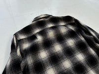 90s Pendleton shadow Plaid Wool Shirt M Black &White