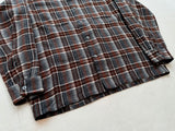 60s Shadow Plaid Wool Board Shirt Gray&Orange