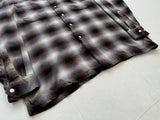 60s Lanerossi Shadow Plaid Wool Board Shirt XL Brown&Black